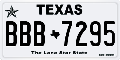 TX license plate BBB7295