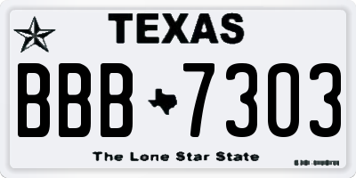 TX license plate BBB7303