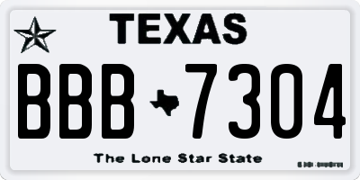 TX license plate BBB7304