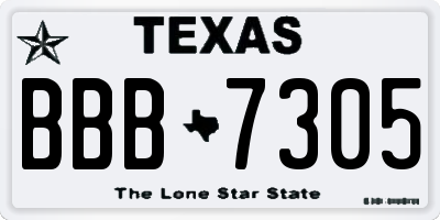 TX license plate BBB7305