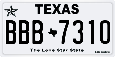 TX license plate BBB7310