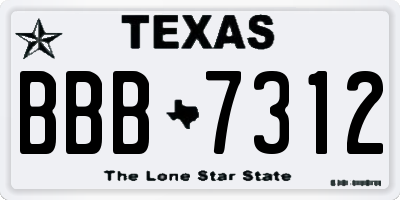 TX license plate BBB7312