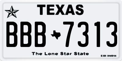 TX license plate BBB7313