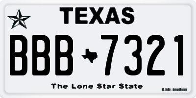 TX license plate BBB7321