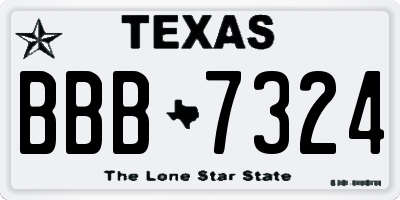 TX license plate BBB7324