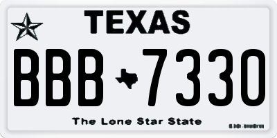 TX license plate BBB7330