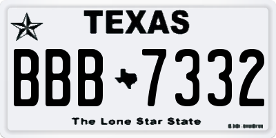 TX license plate BBB7332