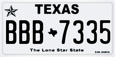 TX license plate BBB7335