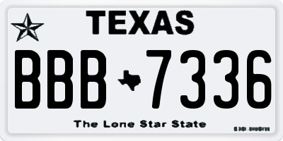 TX license plate BBB7336