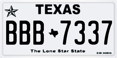 TX license plate BBB7337