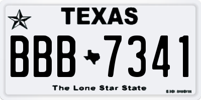 TX license plate BBB7341