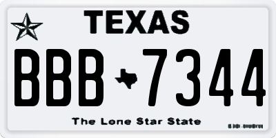 TX license plate BBB7344