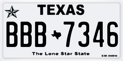 TX license plate BBB7346