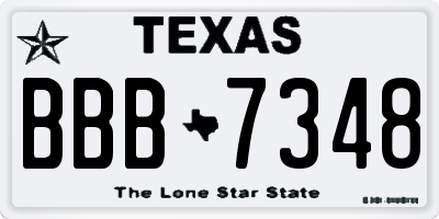 TX license plate BBB7348