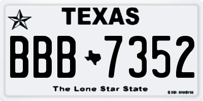 TX license plate BBB7352