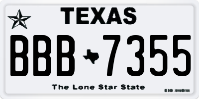 TX license plate BBB7355