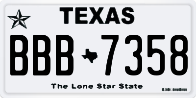 TX license plate BBB7358