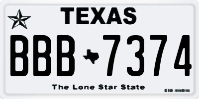 TX license plate BBB7374