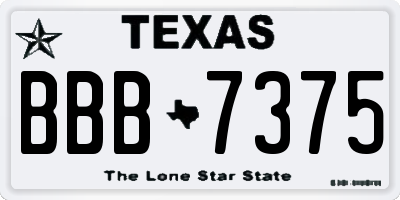 TX license plate BBB7375