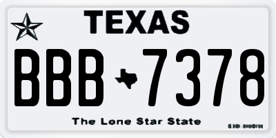 TX license plate BBB7378