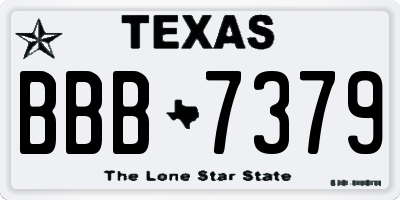 TX license plate BBB7379