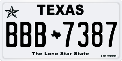 TX license plate BBB7387