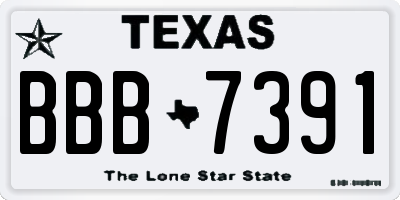 TX license plate BBB7391