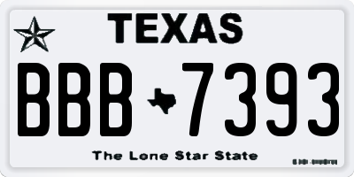 TX license plate BBB7393