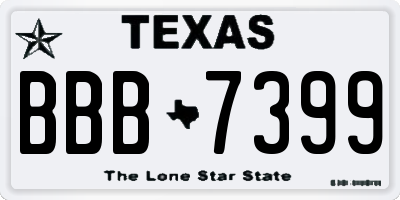 TX license plate BBB7399