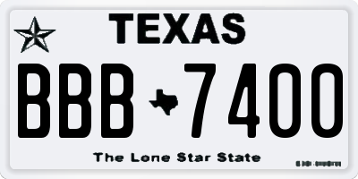 TX license plate BBB7400