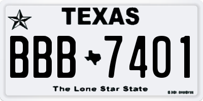 TX license plate BBB7401