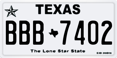 TX license plate BBB7402