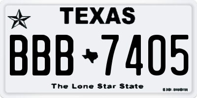 TX license plate BBB7405
