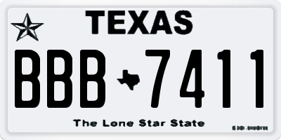 TX license plate BBB7411