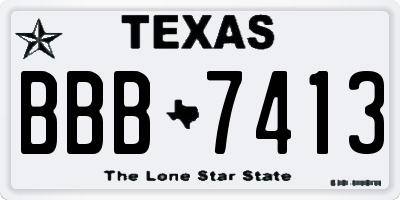 TX license plate BBB7413