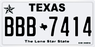 TX license plate BBB7414