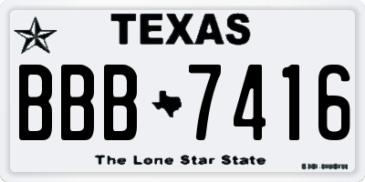 TX license plate BBB7416