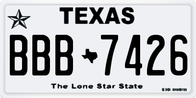 TX license plate BBB7426