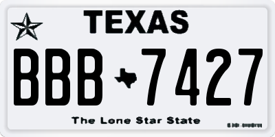 TX license plate BBB7427