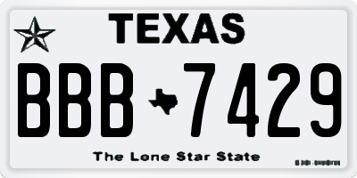 TX license plate BBB7429