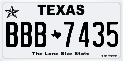 TX license plate BBB7435