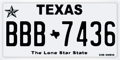 TX license plate BBB7436