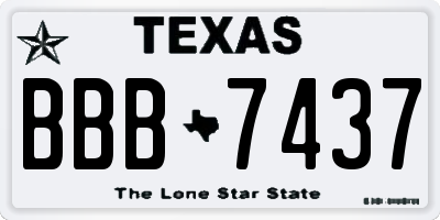 TX license plate BBB7437