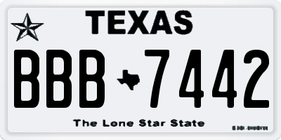 TX license plate BBB7442