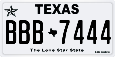 TX license plate BBB7444