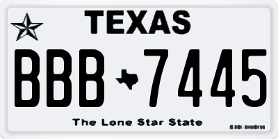 TX license plate BBB7445