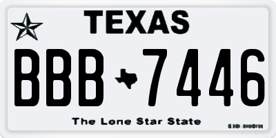 TX license plate BBB7446