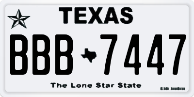 TX license plate BBB7447