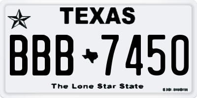 TX license plate BBB7450