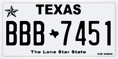 TX license plate BBB7451